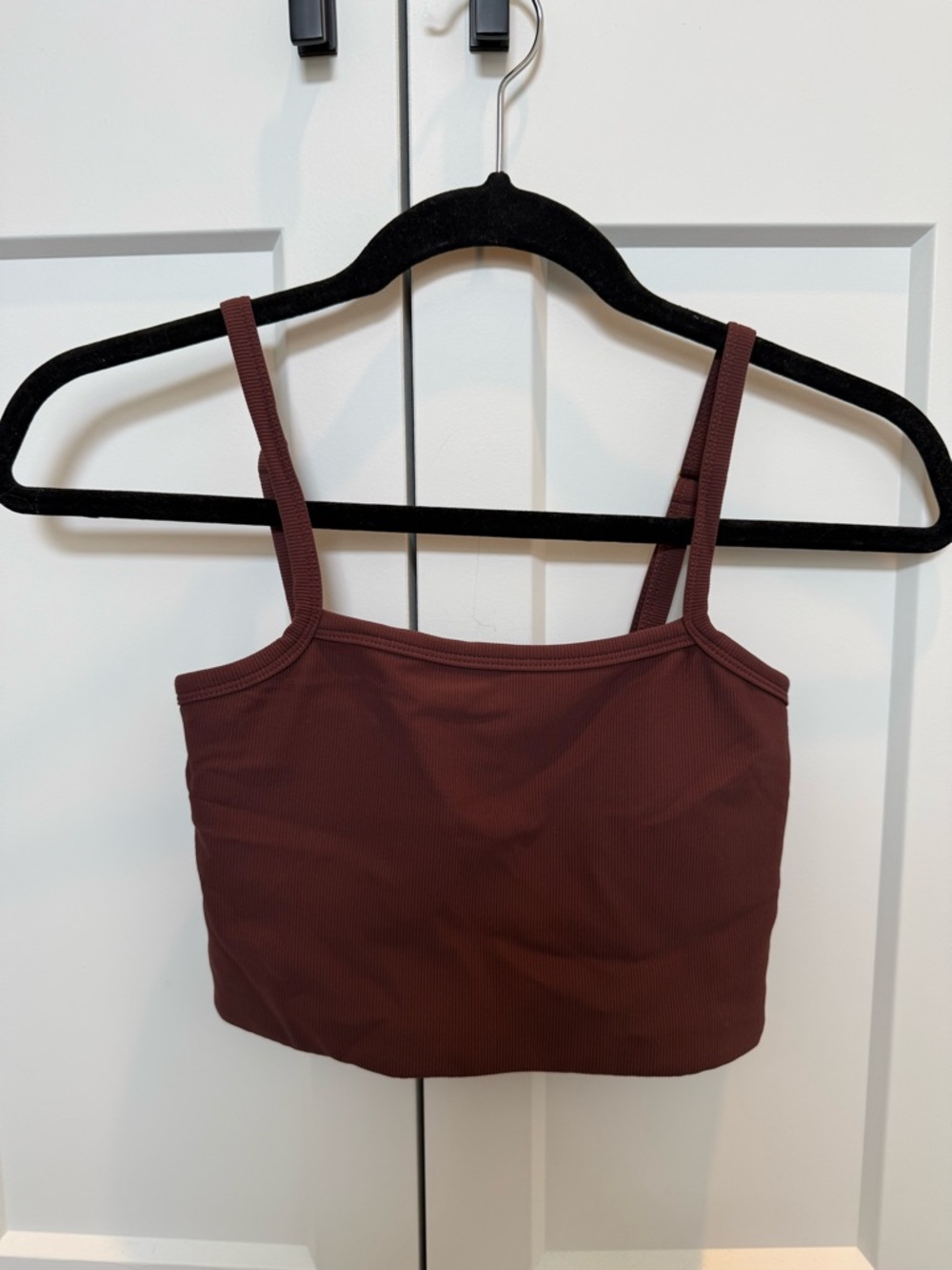 Wilo The Label cherry brown crop padded tank